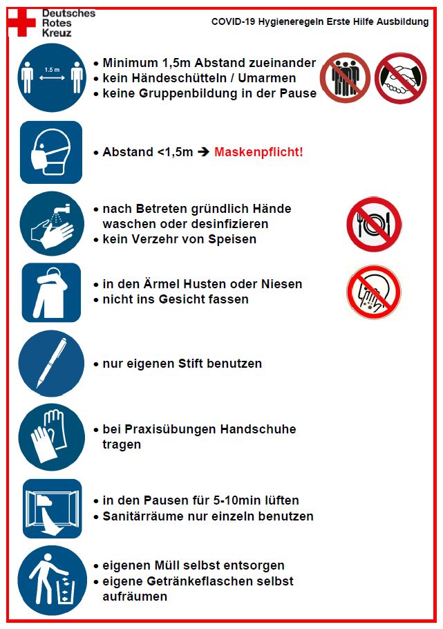 Wieder Erste Hilfe Kurse Beim Drk Individuelles Hygienekonzept Fur Maximale Sicherheit Drk Kv Rems Murr E V